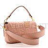 FENDI NAPPA FF 1974 EMBOSSED BAGUETTE ROSA BOURBON (27*15*6cm)