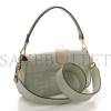 FENDI CANVAS VITELLO KING FF EMBROIDERED BAGUETTE GREEN TEA (29*18*8cm) FENDI CANVAS VITELLO KING FF EMBROIDERED BAGUETTE GREEN TEA (29*18*8cm)