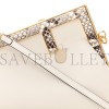 FENDI SHINY NAPPA SNAKESKIN SMALL FENDI FIRST WHITE ROCCIA (24*19*9cm)