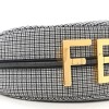 FENDI WOOL VITELLO GRACE SMALL HOUNDSTOOTH SMALL FENDIGRAPHY HOBO BAG GRIGIO ANTHRACITE (28*21*8cm)