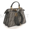 FENDI CHENILLE VITELLO SETA FF SMALL PEEKABOO I SEE U SATCHEL ANTHRACITE ASFALTO (27*20*13cm)