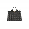 FENDI WOOL VITELLO KING HOUNDSTOOTH FF EMBROIDERED MEDIUM PEEKABOO X-TOTE GRIGIO ANTHRACITE (41*29*16cm)