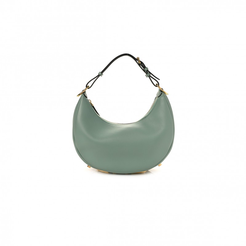 FENDI VITELLO GRACE MATTE SMALL FENDIGRAPHY HOBO BAG MENTA (28*18*10cm)