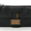 FENDI VITELLO FLAMINGO ENAMEL BAGUETTE BLACK (27*15*4cm) FENDI VITELLO FLAMINGO ENAMEL BAGUETTE BLACK (27*15*4cm)