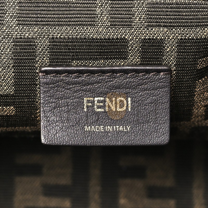 FENDI SHINY NAPPA SMALL FENDI FIRST BLACK (23*17*9cm)