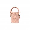 FENDI CANVAS NAPPA F IS FENDI FF EMBROIDERED MINI MON TRESOR BUCKET BAG BABY PINK (18*12*10cm)