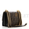 FENDI VITELLO LIBERTY BI-COLOR FF 1974 EMBOSSED SMALL KAN U SHOULDER BAG MAYA BLACK (19*15*9cm) FENDI VITELLO LIBERTY BI-COLOR FF 1974 EMBOSSED SMALL KAN U SHOULDER BAG MAYA BLACK (19*15*9cm)