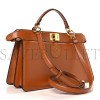 FENDI VITELLO KING LUXOR SHINY NAPPA MEDIUM PEEKABOO I SEE U EAST WEST SATCHEL BRANDY LIGHT ROSE (30*20*12cm) FENDI VITELLO KING LUXOR SHINY NAPPA MEDIUM PEEKABOO I SEE U EAST WEST SATCHEL BRANDY LIGHT ROSE (30*20*12cm)