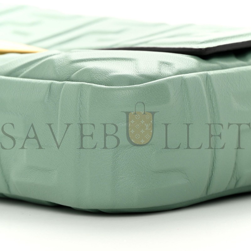 FENDI NAPPA FF 1974 EMBOSSED BAGUETTE MENTA (27*15*6cm) FENDI NAPPA FF 1974 EMBOSSED BAGUETTE MENTA (27*15*6cm)
