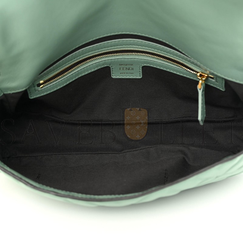 FENDI NAPPA FF 1974 EMBOSSED BAGUETTE MENTA (27*15*6cm) FENDI NAPPA FF 1974 EMBOSSED BAGUETTE MENTA (27*15*6cm)