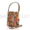 FENDI CANVAS VITELLO KING F IS FENDI FF MULTICOLOR EMBROIDERED MINI MON TRESOR BUCKET BAG MULTICOLOR CUOIO (18*12*10cm)