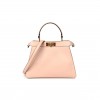 FENDI VITELLO SETA SHINY NAPPA PLEXIGLASS MEDIUM PEEKABOO I SEE U SATCHEL LIGHT ROSE (33*25*13cm)