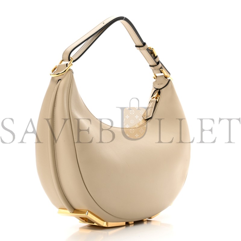 FENDI VITELLO GRACE MATTE SMALL FENDIGRAPHY HOBO BAG NUVOLA (28*23*10cm)