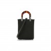 FENDI TECHNICAL FABRIC VITELLO CEYLON PLEXIGLASS FF MINI FENDI SUNSHINE SHOPPER TOTE WOOD (18*13*5cm)