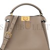 FENDI VITELLO TAHITI BURRO MEDIUM PEEKABOO ICONIC ESSENTIALLY SATCHEL TORTORA BLACK (27*21*12cm)