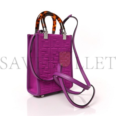 FENDI TECHNICAL FABRIC VITELLO CEYLON PLEXIGLASS FF MINI FENDI SUNSHINE SHOPPER TOTE BOUGANVILLE (18*13*6cm) FENDI TECHNICAL FABRIC VITELLO CEYLON PLEXIGLASS FF MINI FENDI SUNSHINE SHOPPER TOTE BOUGANVILLE (18*13*6cm)
