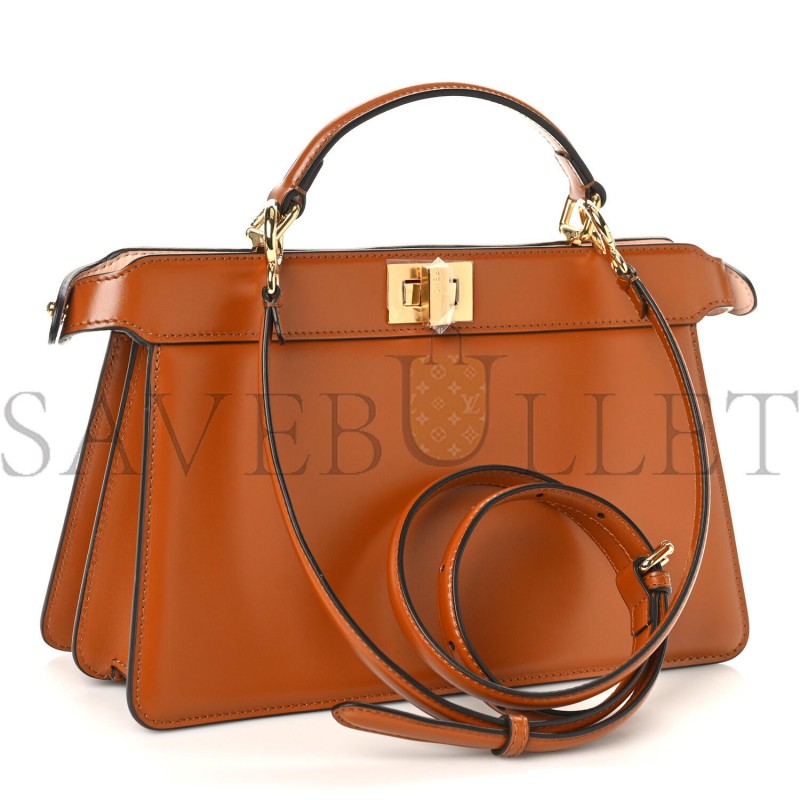 FENDI VITELLO KING LUXOR SHINY NAPPA MEDIUM PEEKABOO I SEE U EAST WEST SATCHEL BRANDY LIGHT ROSE (29*18*10cm) FENDI VITELLO KING LUXOR SHINY NAPPA MEDIUM PEEKABOO I SEE U EAST WEST SATCHEL BRANDY LIGHT ROSE (29*18*10cm)