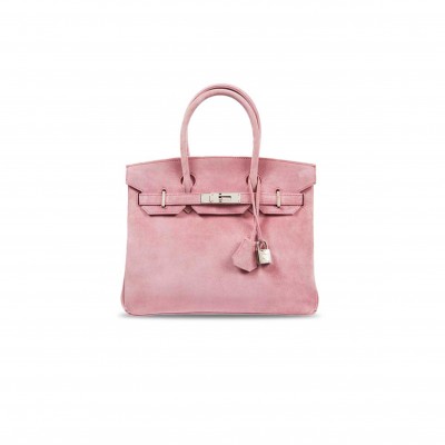 HERMES BIRKIN 30 SUEDE 1Q ROSE CONFETTI MILKSHAKE POWDER  (30*23*15cm)