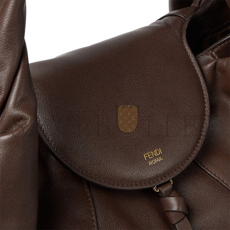 FENDI SPY DARK BROWN LEATHER BAG 8BR839AYCTF0L1B (48*22*20cm)