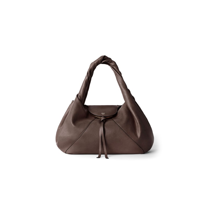 FENDI SPY DARK BROWN LEATHER BAG 8BR839AYCTF0L1B (48*22*20cm)