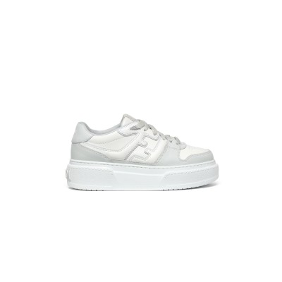 FENDI MATCH GREY LEATHER PLATFORM LOW-TOPS 8E8571AOMNF1PYS