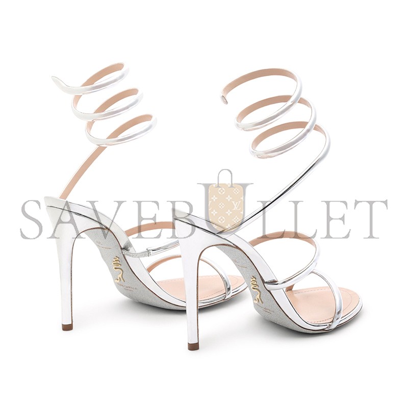 RENÉ CAOVILLA CLEO METALLIC SILVER SANDAL 105 C12351 RENÉ CAOVILLA CLEO METALLIC SILVER SANDAL 105 C12351