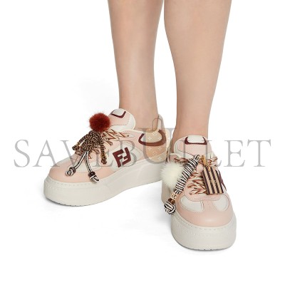 FENDI MATCH LOW TOP PLATFORM SHOES IN PINK LEATHER 8E8721AY9NF1TPW FENDI MATCH LOW TOP PLATFORM SHOES IN PINK LEATHER 8E8721AY9NF1TPW