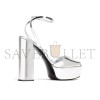 PRADA METALLIC LEATHER PLATFORM SANDALS 1XP48B