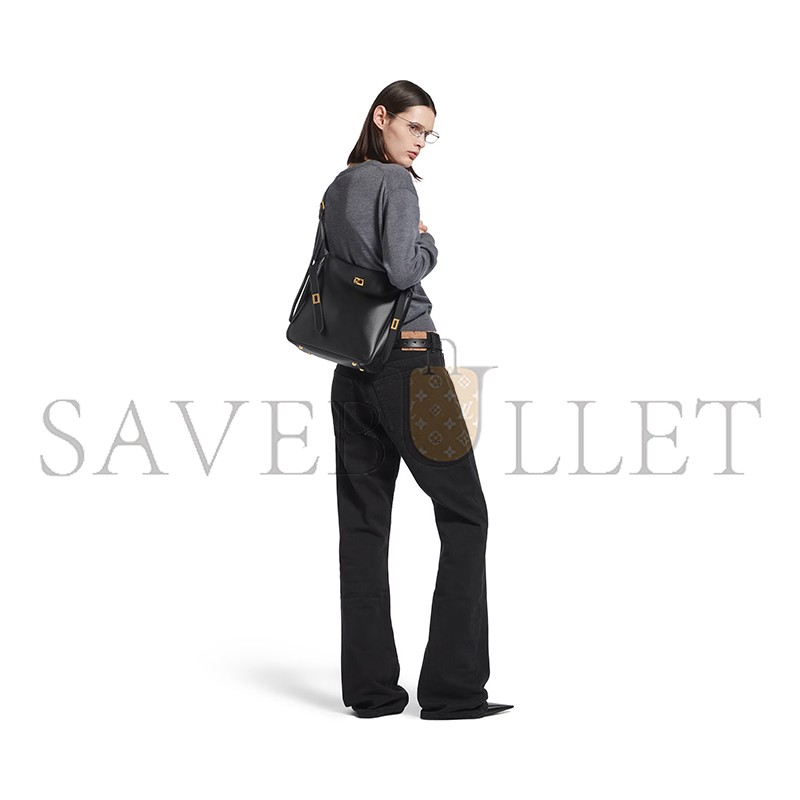 BALENCIAGA WOMEN'S BEL AIR HOBO BAG SMALL IN BLACK 8110182ABAV1000 (26.9*25.9*9.9cm) BALENCIAGA WOMEN'S BEL AIR HOBO BAG SMALL IN BLACK 8110182ABAV1000 (26.9*25.9*9.9cm)
