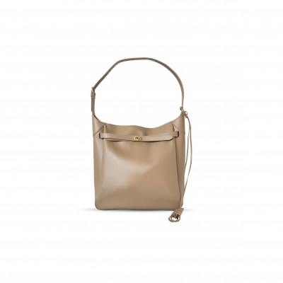 BALENCIAGA WOMEN'S BEL AIR HOBO BAG LARGE IN LATTE 8057582ABAV2000 (43.9*39.8*14.9cm)