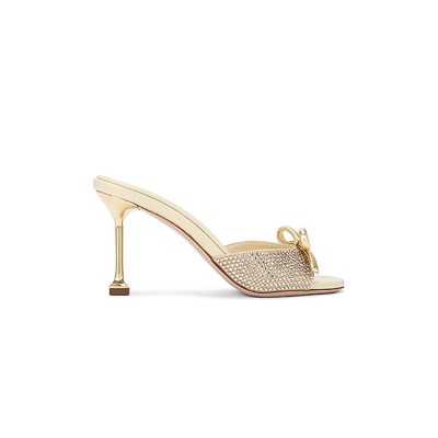 MIU MIU EMBELLISHED HEELED SANDALS IN BEIGE MIU MIU EMBELLISHED HEELED SANDALS IN BEIGE