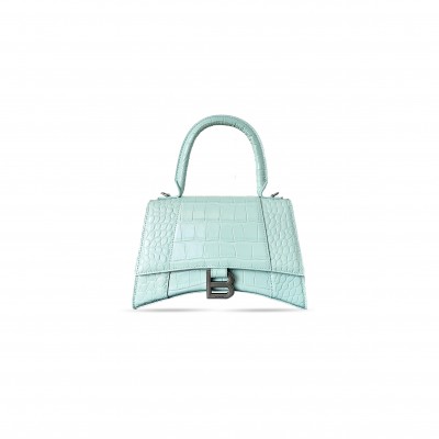 BALENCIAGA WOMEN'S HOURGLASS HANDBAG SMALL IN LAKE BLUE 5935461LV674000 (22.9*15*9.9cm) BALENCIAGA WOMEN'S HOURGLASS HANDBAG SMALL IN LAKE BLUE 5935461LV674000 (22.9*15*9.9cm)