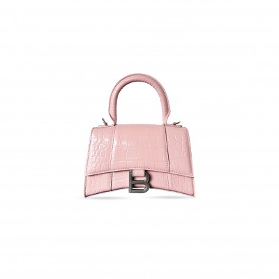 BALENCIAGA WOMEN'S HOURGLASS HANDBAG XS IN LIGHT PINK 5928331LR7Y5906 (18.8*13*7.9cm) BALENCIAGA WOMEN'S HOURGLASS HANDBAG XS IN LIGHT PINK 5928331LR7Y5906 (18.8*13*7.9cm)