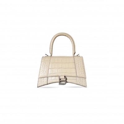 BALENCIAGA WOMEN'S HOURGLASS HANDBAG SMALL IN BEIGE GRAY 5935461LR7Y6310 (22.9*15*9.9cm) BALENCIAGA WOMEN'S HOURGLASS HANDBAG SMALL IN BEIGE GRAY 5935461LR7Y6310 (22.9*15*9.9cm)