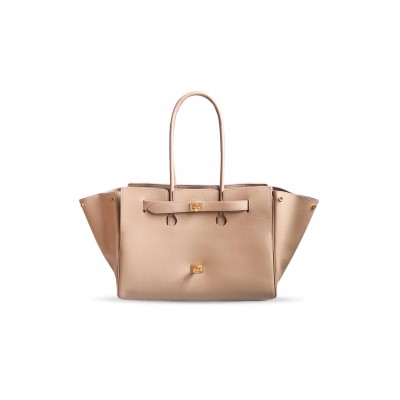 BALENCIAGA WOMEN'S BEL AIR MEDIUM IN LATTE 835613AB9D2000 (37*29*16cm)