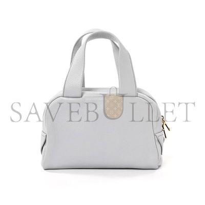 PRADA 2WAY BAG IN CALFSKIN, LIGHT GREY LEATHER 1BH078 (25*16*10cm) 