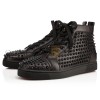 CHRISTIAN LOUBOUTIN LOUIS SPIKES SNEAKERS CALF LEATHER AND SPIKES BLACK 