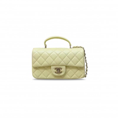 CHANEL MASTER MINI RECTANGULAR FLAP WITH TOP HANDLE LAMBSKIN LIGHT GOLD HARDWARE (20*13*6cm) CHANEL MASTER MINI RECTANGULAR FLAP WITH TOP HANDLE LAMBSKIN LIGHT GOLD HARDWARE (20*13*6cm)
