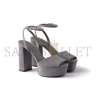 PRADA SUEDE PLATFORM SANDALS 1XP48B