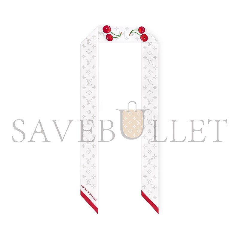 LOUIS VUITTON SCARF MURAKAMI LV X TM MONOGRAM CERISE BANDEAU M94968 LOUIS VUITTON SCARF MURAKAMI LV X TM MONOGRAM CERISE BANDEAU M94968