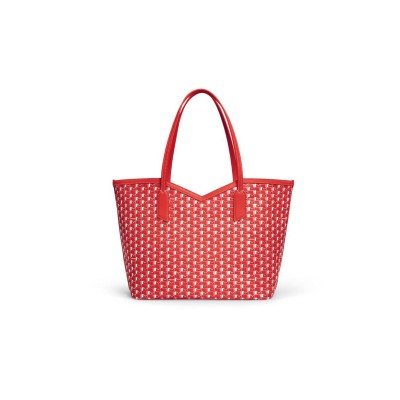 MOYNAT RED WHITE CANVAS MONOGRAM  TOTE BAG WINSERT FOR CI3001-0320 (32*27.5*14cm)
