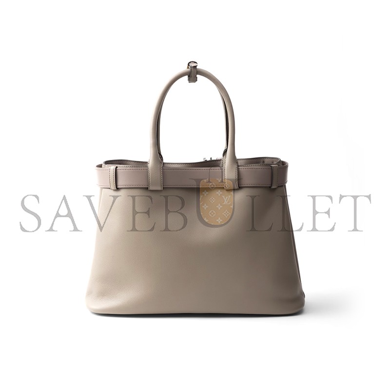 PRADA BUCKLE LARGE LEATHER HANDBAG WITH BELT 1BA416 (37.5*27.5*14cm)