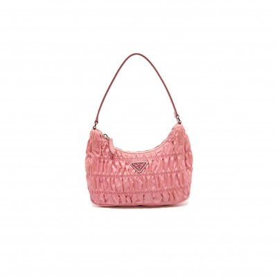 PRADA MINI BAGNYLON AND SAFFIANO LEATHER PINK 1NE204 (22*13*6cm) 