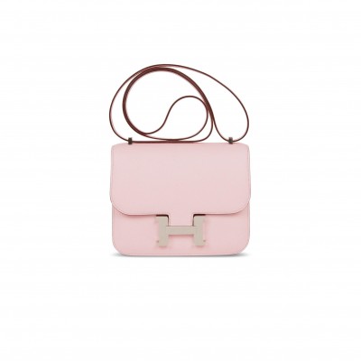 HERMES CONSTANCE 18 CHEVRE PALLADIUM HARDWARE (18*15*4cm)