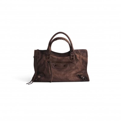 BALENCIAGA WOMEN'S LE CITY BAG MEDIUM IN LIGHT ESPRESSO 8230582AB7D2308 (38.5*24*13.5cm)