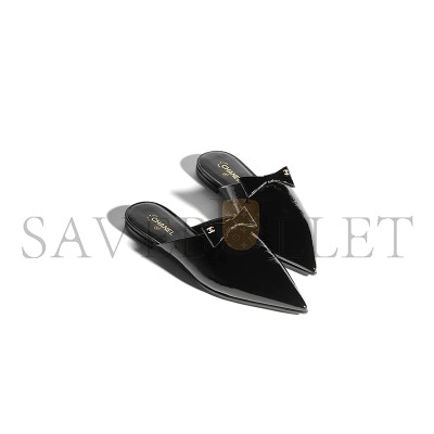 CHANEL MULES PATENT CALFSKIN BLACK G46550