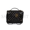 CHANEL MASTER LARGE FLAP BACKPACK BLACK PATENT ANTIQUE GOLD HARDWARE (30*23*10cm)