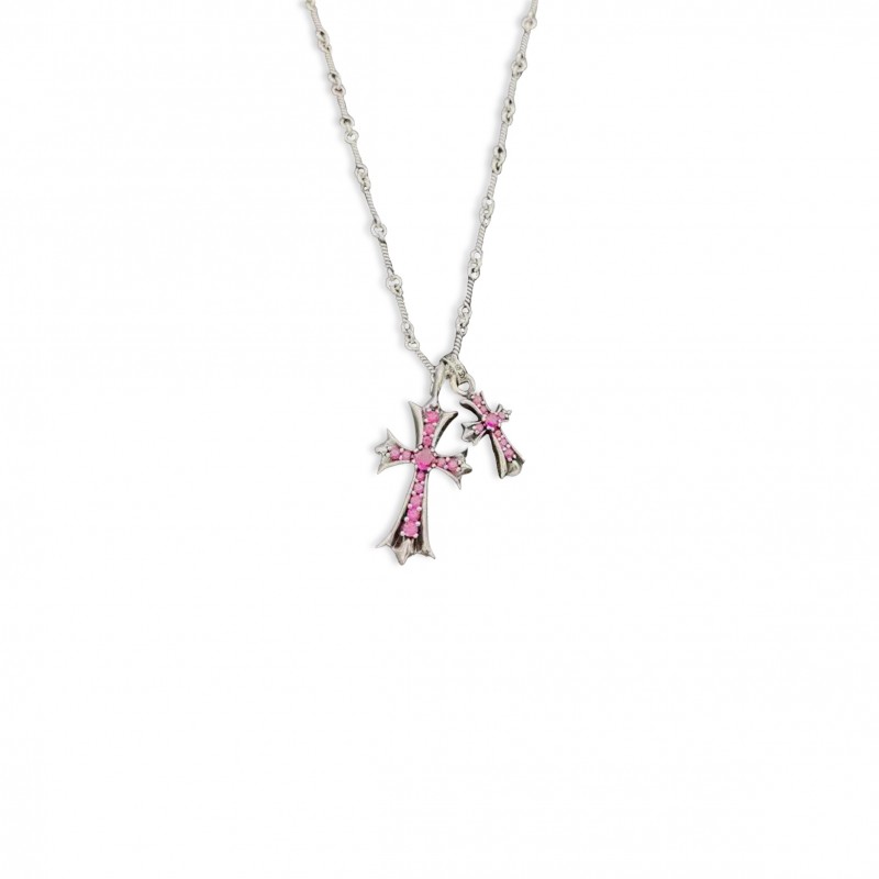 CHROME HEARTS DOUBLE CROSS NECKLACE 236522