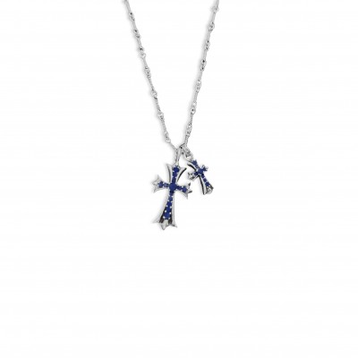 CHROME HEARTS DOUBLE CROSS NECKLACE 236523