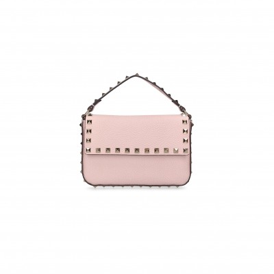 VALENTINO GARAVANI SMALL ROCKSTUD LEATHER TOP HANDLE BAG WW2P0W07VSH-P45 (19*13.5*3cm)